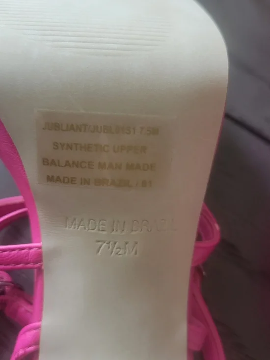 Steve Madden Hot Pink Multi-Strap Stiletto Sandals Shoes 7.5 - Picture 5 of 5